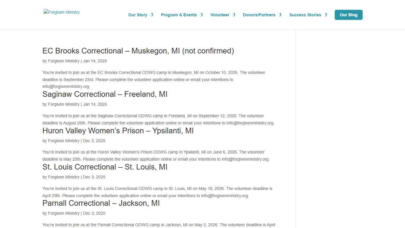 Michigan Forgiven Ministry